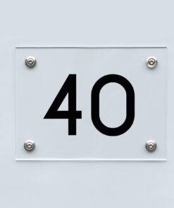 Hausnummernschild 40 - Hausnummer aus Acryl