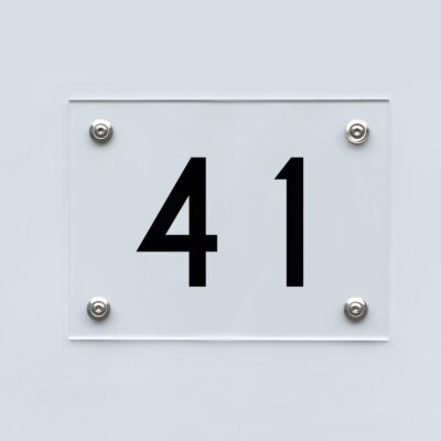 Hausnummernschild 41 - Hausnummer aus Acryl