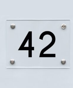 Hausnummernschild 42 - Hausnummer aus Acryl