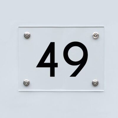 Hausnummernschild 49 - Hausnummer aus Acryl