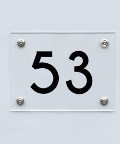 Hausnummernschild 53 - Hausnummer aus Acryl