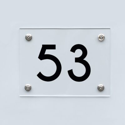 Hausnummernschild 53 - Hausnummer aus Acryl