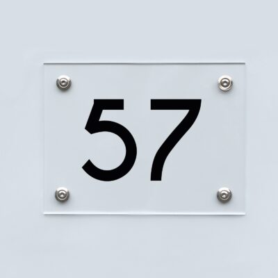 Hausnummernschild 57 - Hausnummer aus Acryl