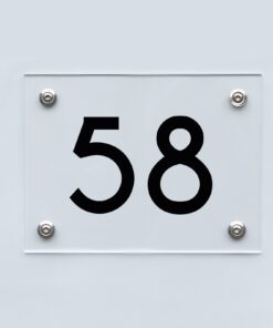 Hausnummernschild 58 - Hausnummer aus Acryl
