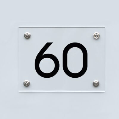 Hausnummernschild 60 - Hausnummer aus Acryl