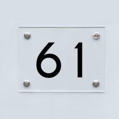 Hausnummernschild 61 - Hausnummer aus Acryl