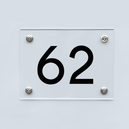 Hausnummernschild 62 - Hausnummer aus Acryl