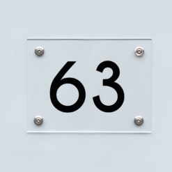 Hausnummernschild 63 - Hausnummer aus Acryl