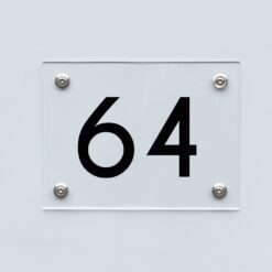 Hausnummernschild 64 - Hausnummer aus Acryl