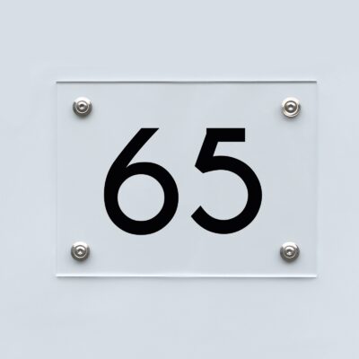 Hausnummernschild 65 - Hausnummer aus Acryl
