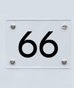 Hausnummernschild 66 - Hausnummer aus Acryl
