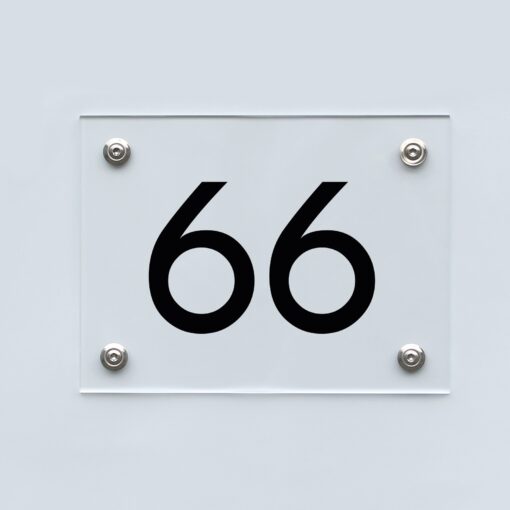 Hausnummernschild 66 - Hausnummer aus Acryl