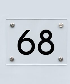 Hausnummernschild 68 - Hausnummer aus Acryl