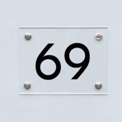 Hausnummernschild 69 - Hausnummer aus Acryl