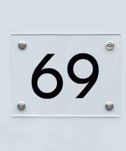 Hausnummernschild 69 - Hausnummer aus Acryl