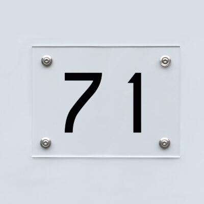 Hausnummernschild 71 - Hausnummer aus Acryl