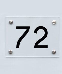 Hausnummernschild 72 - Hausnummer aus Acryl