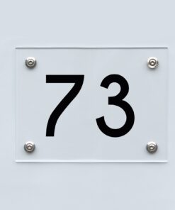 Hausnummernschild 73 - Hausnummer aus Acryl