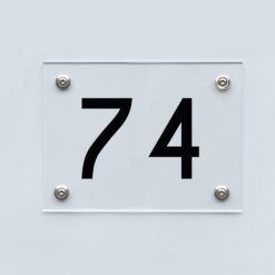 Hausnummernschild 74 - Hausnummer aus Acryl