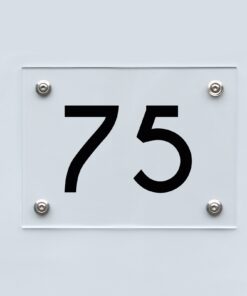 Hausnummernschild 75 - Hausnummer aus Acryl