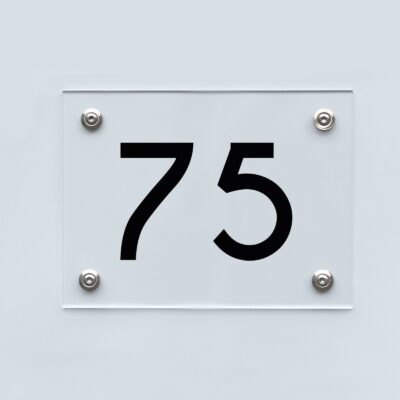 Hausnummernschild 75 - Hausnummer aus Acryl