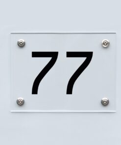 Hausnummernschild 77 - Hausnummer aus Acryl