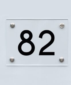 Hausnummernschild 82 - Hausnummer aus Acryl