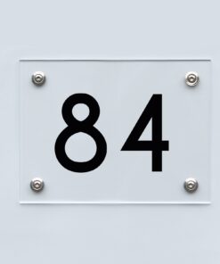 Hausnummernschild 84 - Hausnummer aus Acryl
