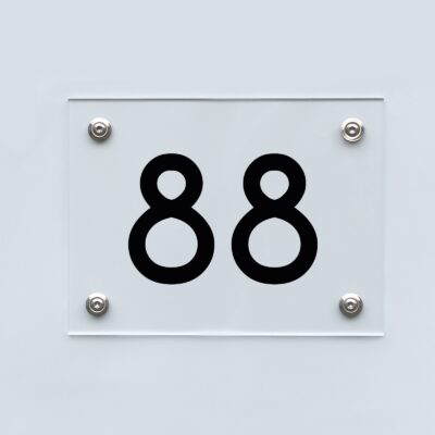 Hausnummernschild 88 - Hausnummer aus Acryl