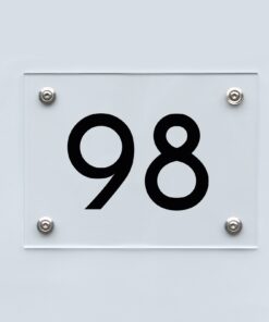 Hausnummernschild 98 - Hausnummer aus Acryl
