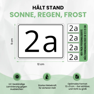 Wetterfeste Mülltonnensticker für Außenbereich