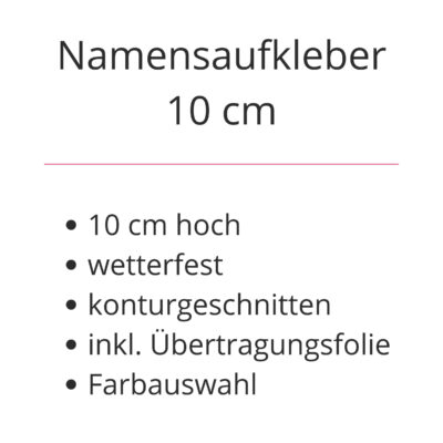 Namensaufkleber 10cm hoch