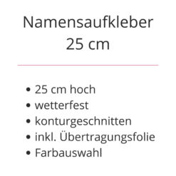 Namensaufkleber 25cm hoch