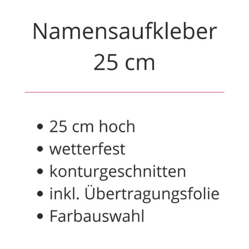 Namensaufkleber 25cm hoch