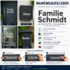 Namensaufkleber aus konturgeschnittener Folie