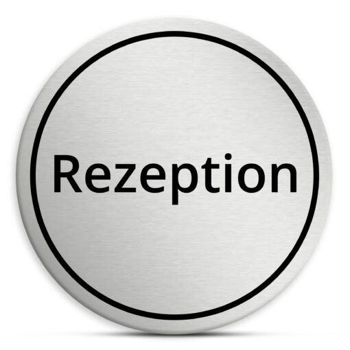 Rezeption Schild, selbstklebend, wetterfest und UV-beständig – Bild 2