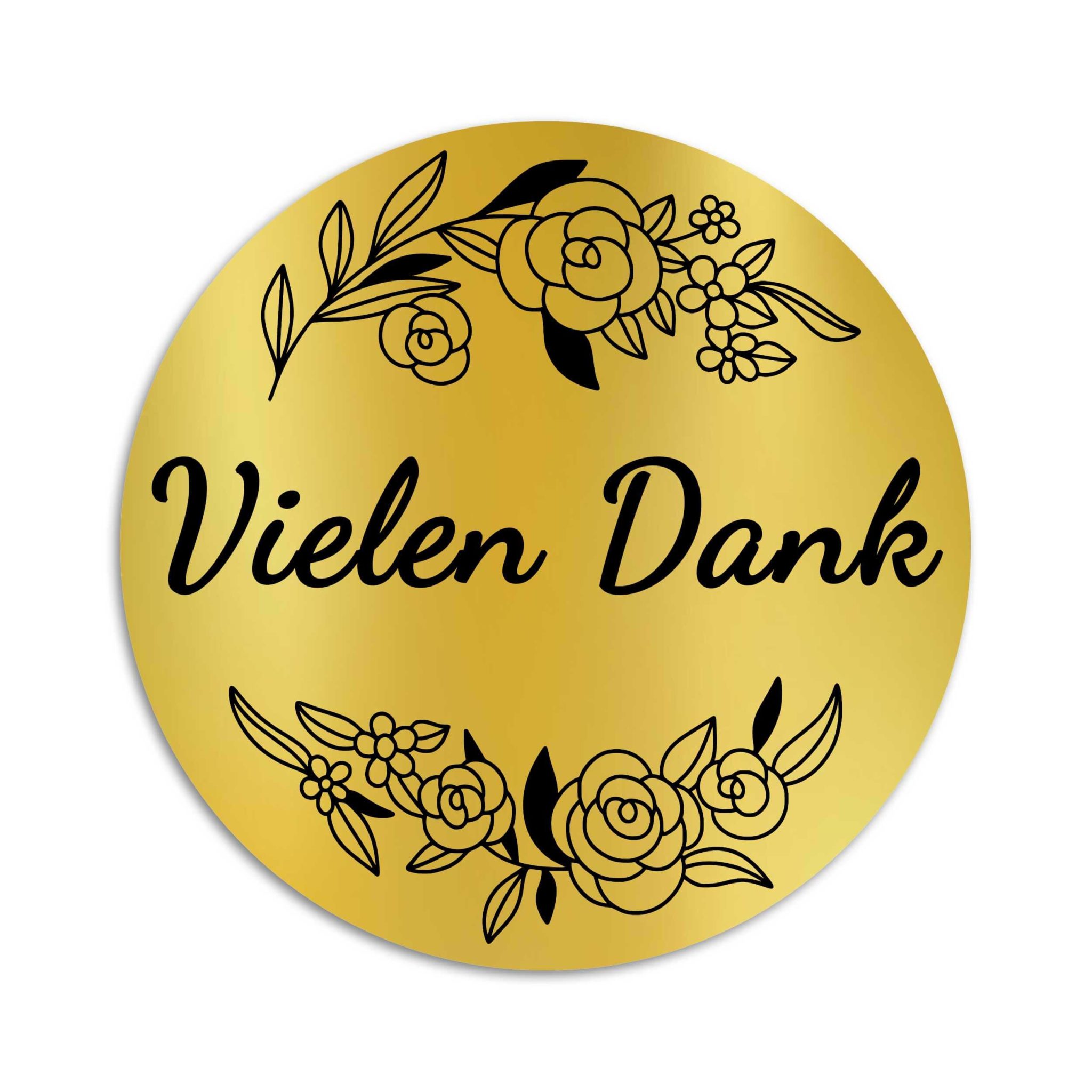 Vielen Dank Aufkleber - rund in 3 o. 4cm - Tolle Sticker- Farbauswahl!