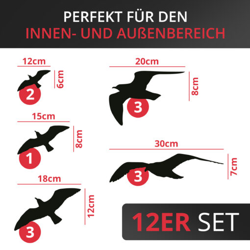 Fenster Vogelschutz Aufkleber, Fensterbilder mit Vögel – Bild 4