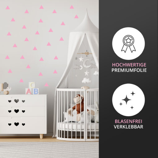 Wandaufkleber Dreiecke, selbstklebende Wandsticker mit Farbauswahl – Bild 11