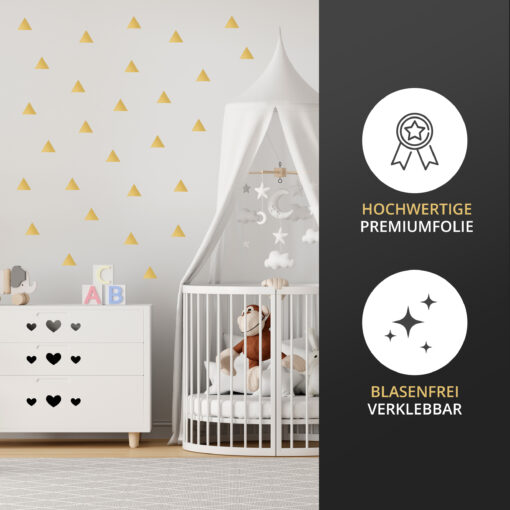 Wandaufkleber Dreiecke in gold