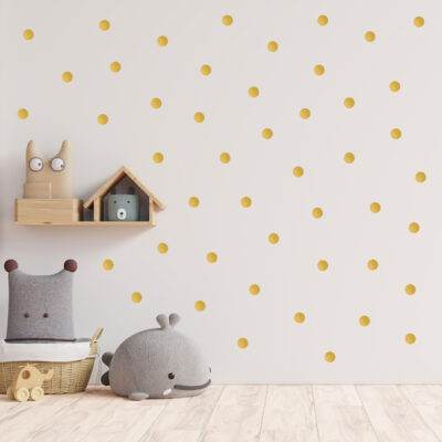 Wandaufkleber Kreise und Punkte in gold