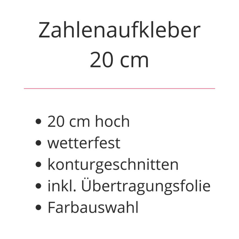 Wetterfeste Zahlenaufkleber 20 Stück - Hausnummern Schwarz & Grau Wasserdicht